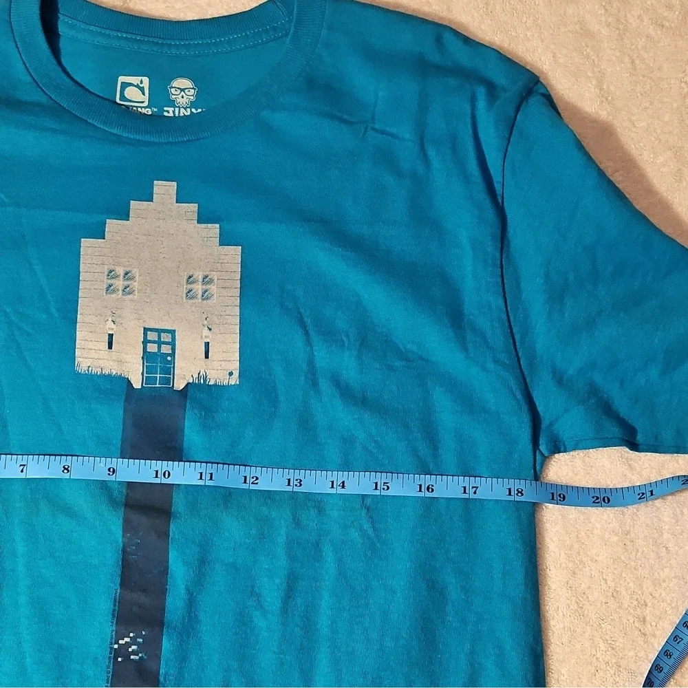 Mojang Minecraft Creeper Blue Boys YS (6-8) Short Sleeve Crew Neck T-Shirt‎